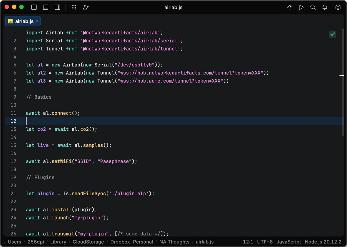 Example airlab.js script